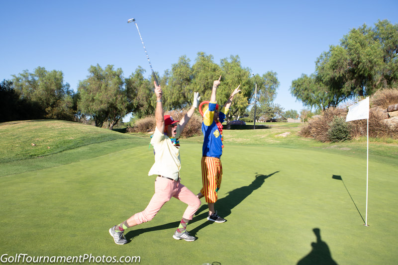 Golfers having fun costumes at the Mutiny Golf Scramble by Donna Coleman Photography in San Diego for Golf Tournament Photos