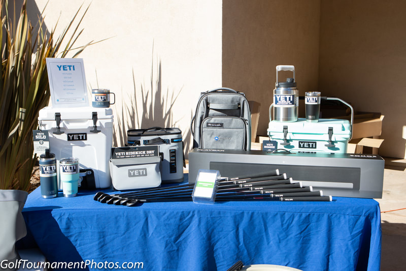 Raffle Prizes for a golf tournament by Donna Coleman and Golf Tournament Photos in San Diego